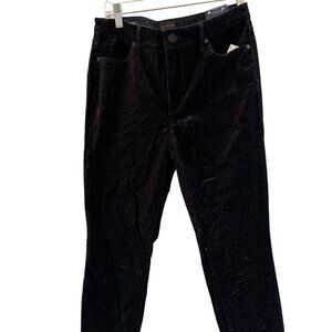 Talbots Black Silver Sparkle Corduroy Jeggings Womens 6 High Rise Slimming NWT